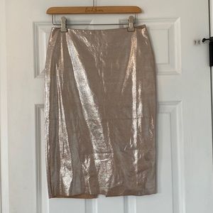 White House Black Market Gold Pencil Skirt